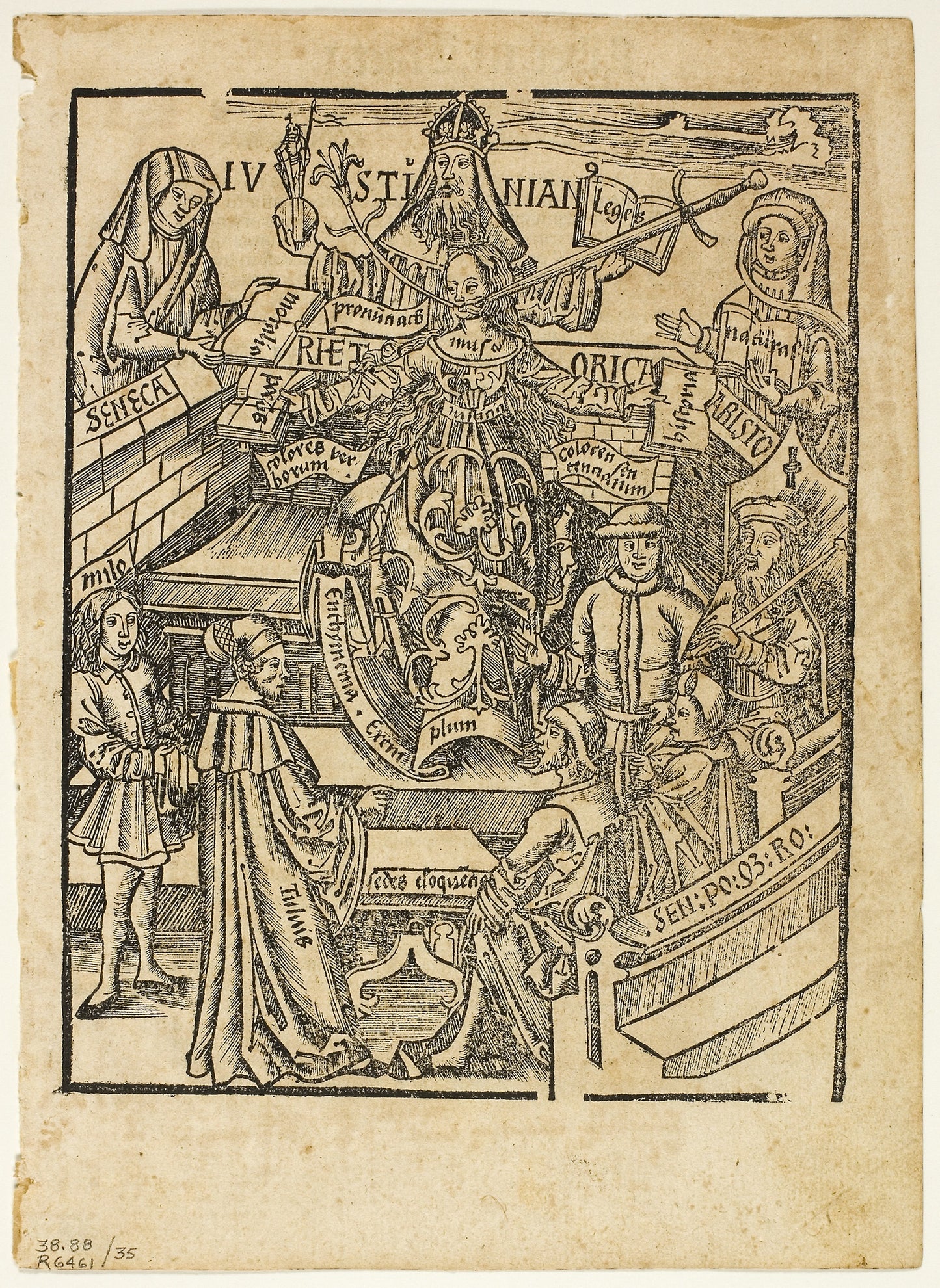 Illustration from Margarita philosophica, plate 35 from Woodcuts from Books of the XVI Century -  Unknown Artist (German, 16th century),  Poster Print Wall Art