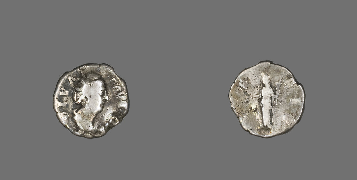 Denarius (Coin) Portraying Empress Faustina the Elder -  Roman,  Poster Print Wall Art