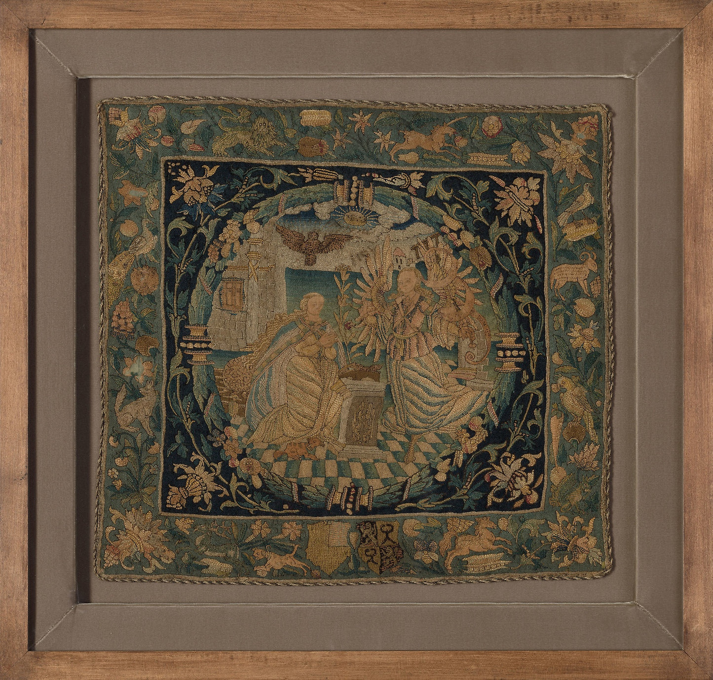 Pillow Cover (Depicting the Annunciation) -  Southern Germany (Swabia) or Switzerland,  Poster Print Wall Art