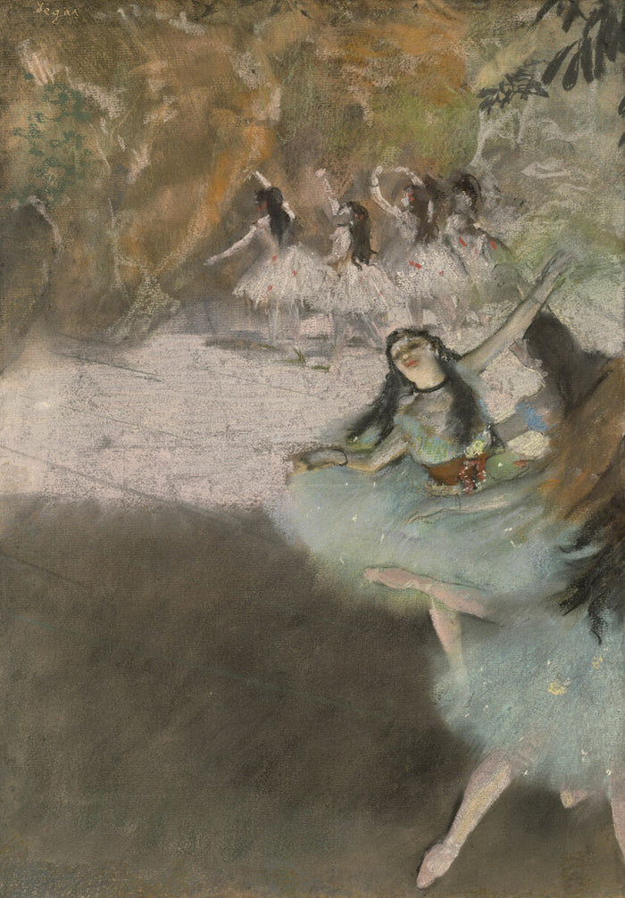 On the Stage by  Edgar Degas, 23x16