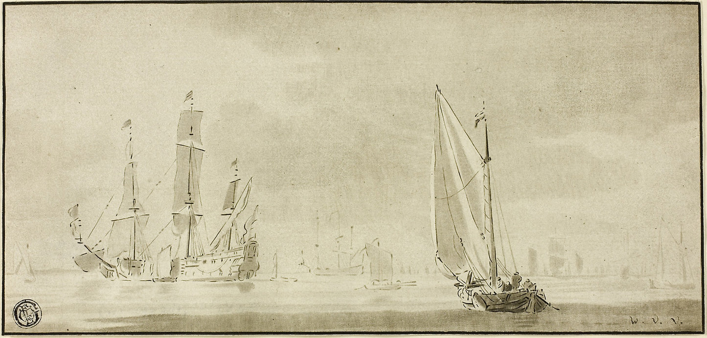 Galleons and Sailboats -  Willem van de Velde, II,  Poster Print Wall Art