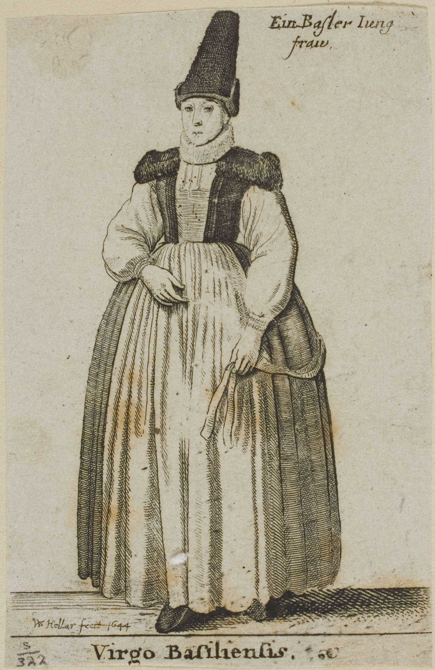 Basel Woman -  Wenceslaus Hollar,  Poster Print Wall Art
