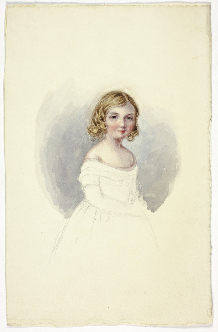 Portrait of Young Girl with Shoulderless Gown: Elizabeth Murray,16x12