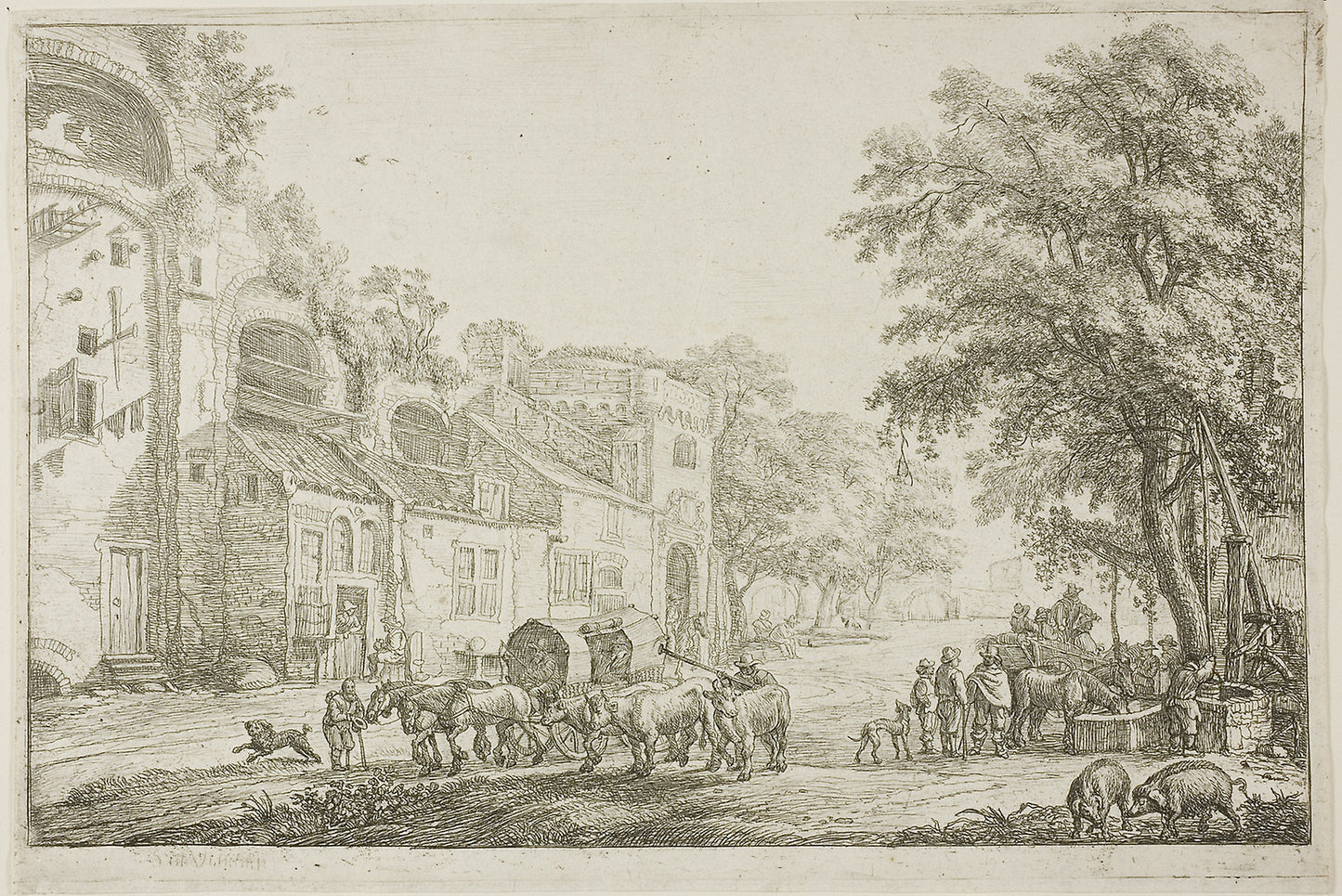Market Town -  Simon de Vlieger,  Poster Print Wall Art