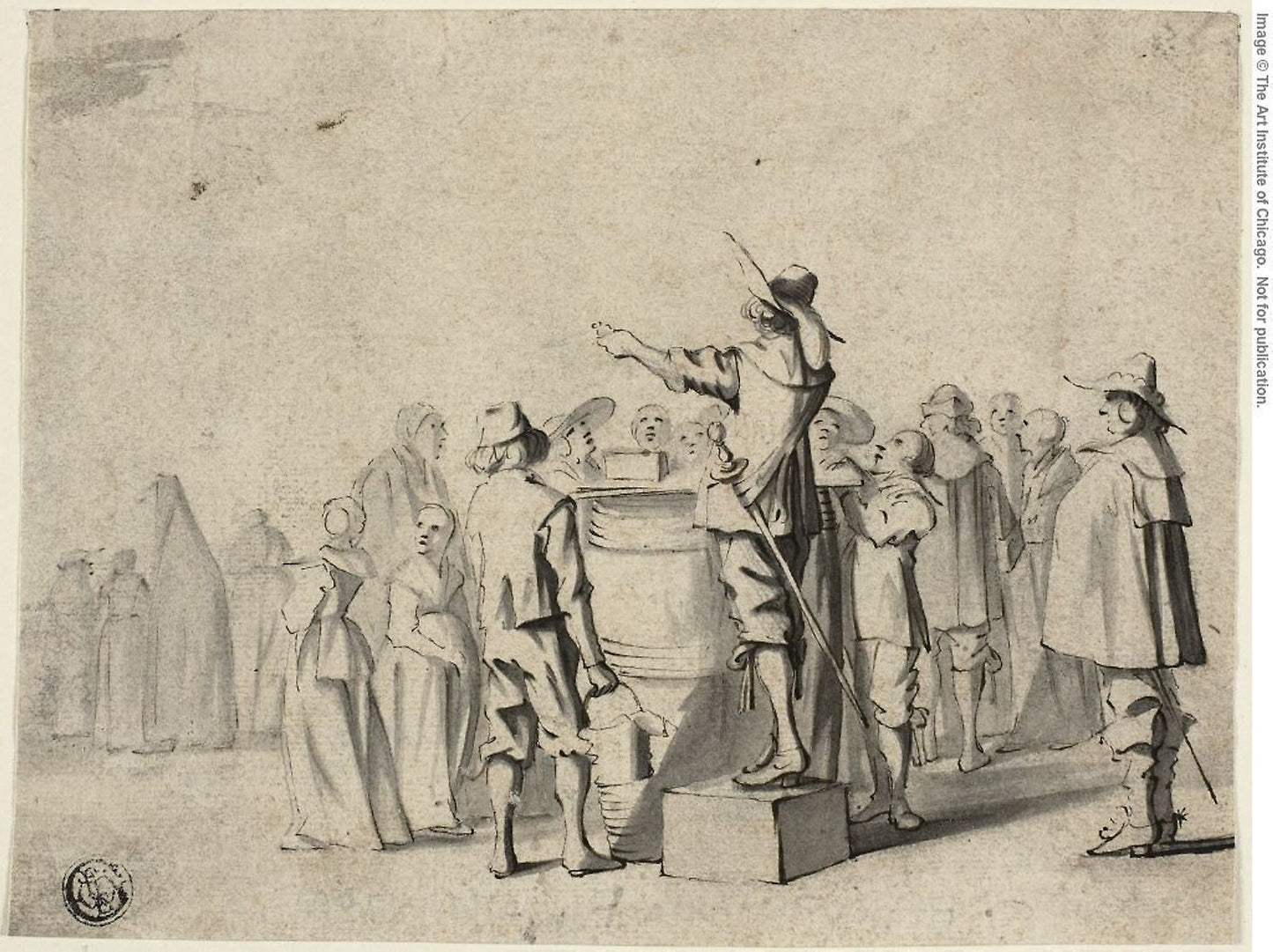 The Charlatan (recto), and Two Standing Figures (verso) -  Géraerd Ter Borch (Dutch, 1617-1681),  Poster Print Wall Art