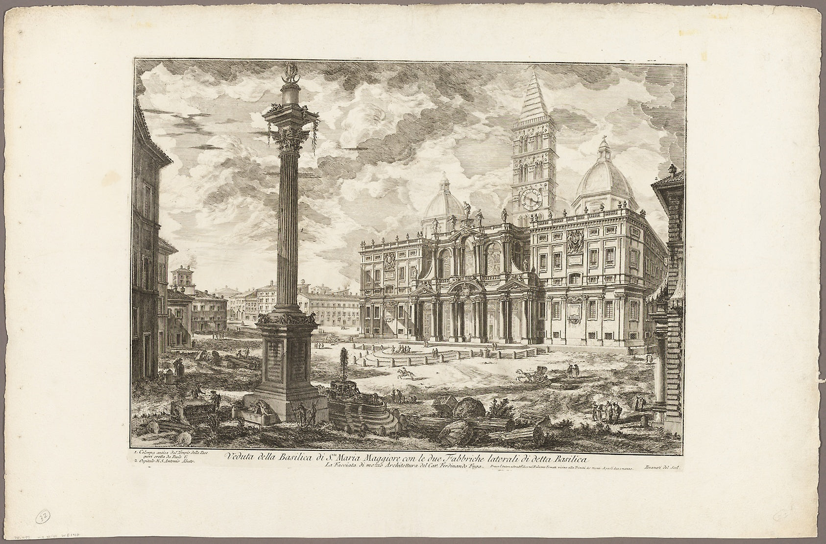 View of the Basilica of S. Maria Maggiore with its two flanking wings, from Views of Rome: Giovanni Battista Piranesi,16x12"(A3) Poster