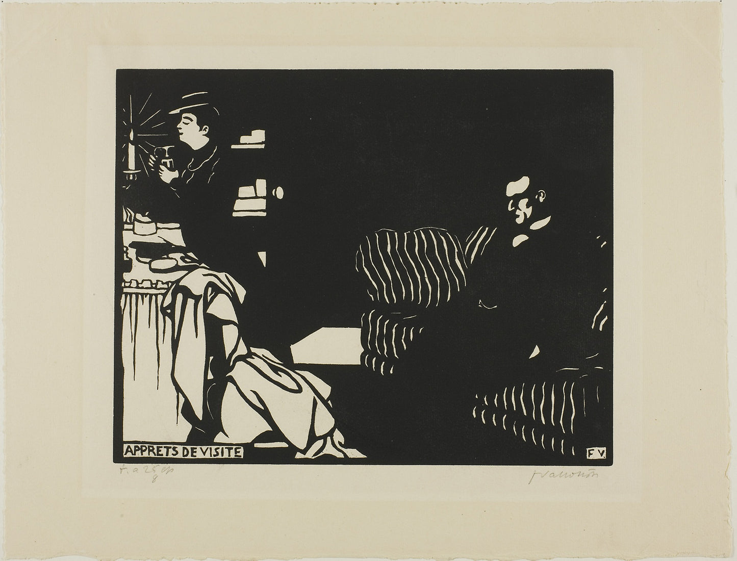 Getting Ready for a Visit, plate eight from Intimacies -  Félix Edouard Vallotton (French, born Switzerland, 1865-1925),  Poster Print Wall Art