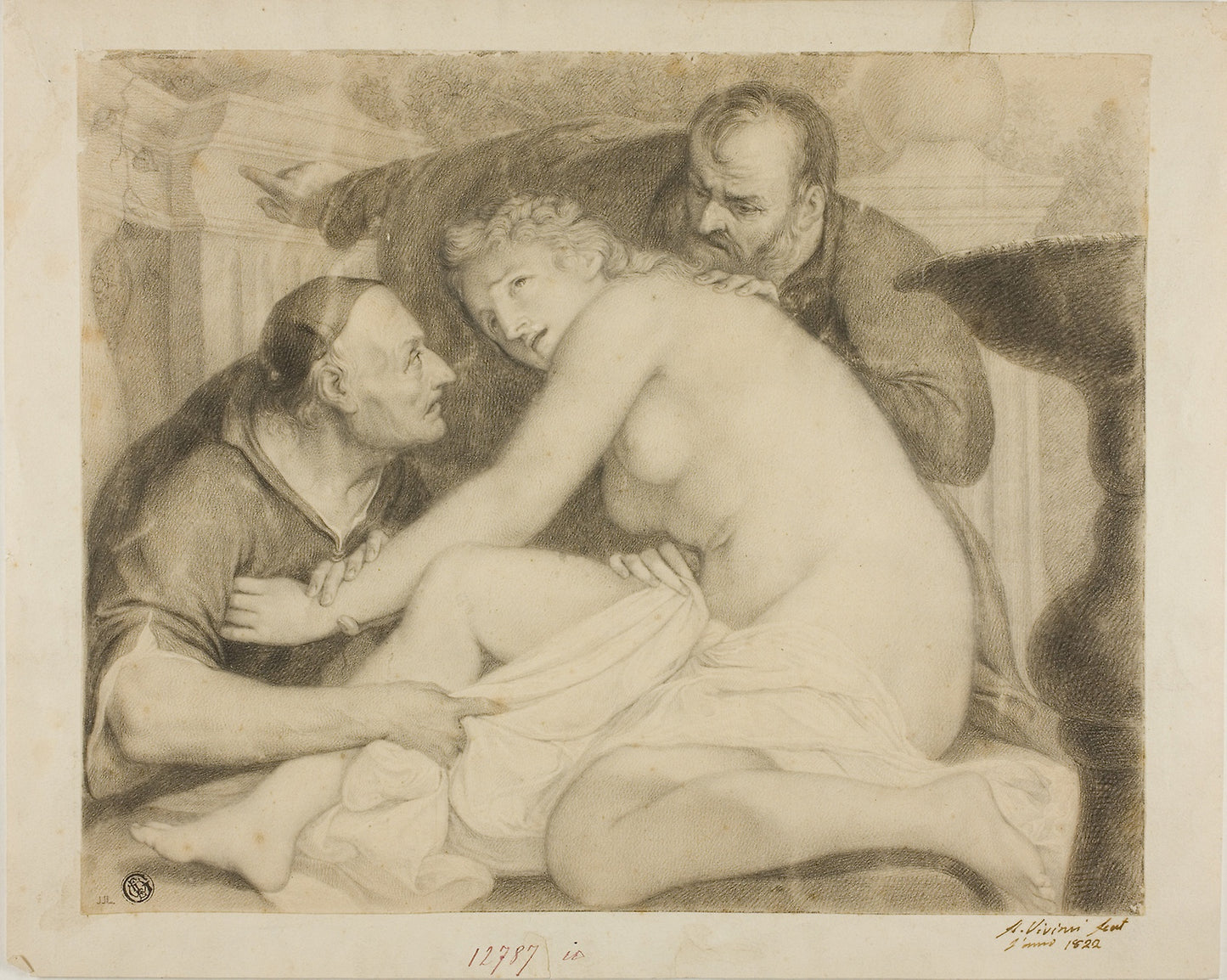 Susanna and the Elders -  Antonio Viviani,  Poster Print Wall Art