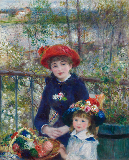 Two Sisters (On the Terrace): Pierre-Auguste Renoir,16x12"(A3) Poster