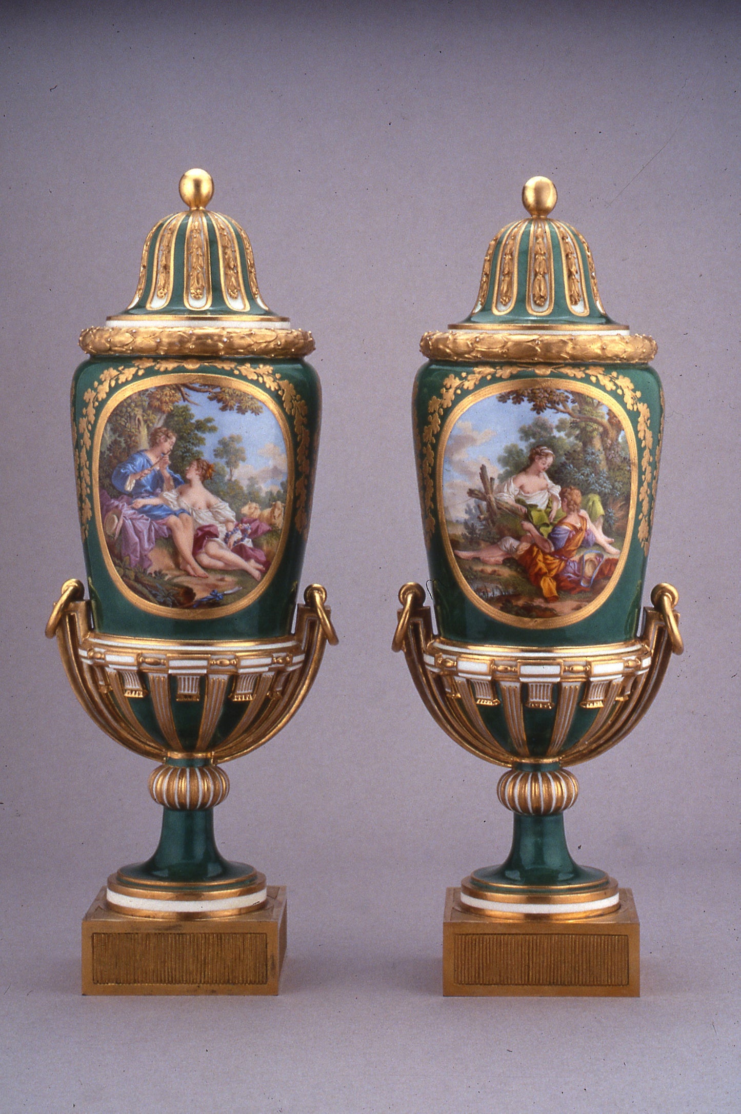 Pair of Vases (Vases à Pied de Globe) -  Sèvres Porcelain Manufactory,  Poster Print Wall Art