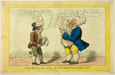 John Bull Perusing the Extraordinary Gazette: Isaac Cruikshank (English, 1764-1811),16x12"(A3) Poster