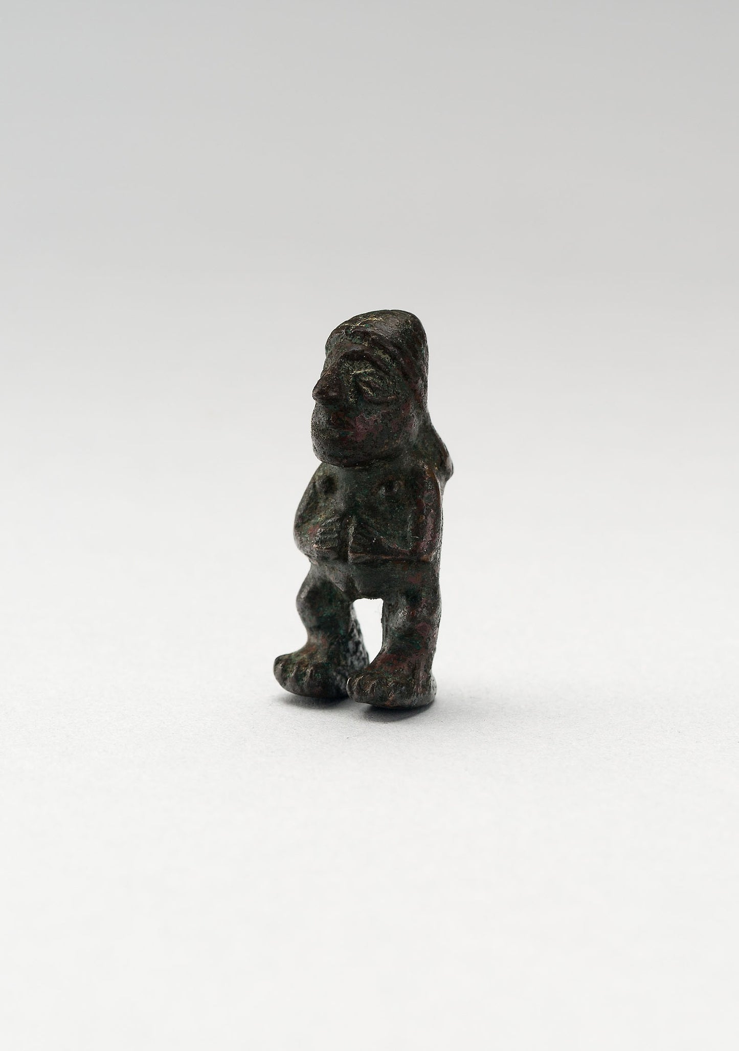 Small Female Figure, Possibly a Finial for Pin or Blade -  Possibly Inca,  Poster Print Wall Art