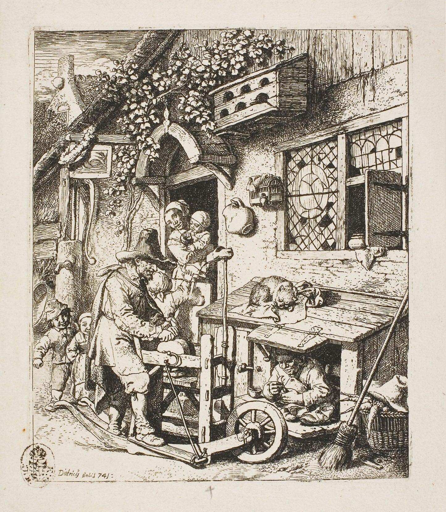 The Scissors-Grinder -  Christian Wilhelm Ernst Dietrich,  Poster Print Wall Art