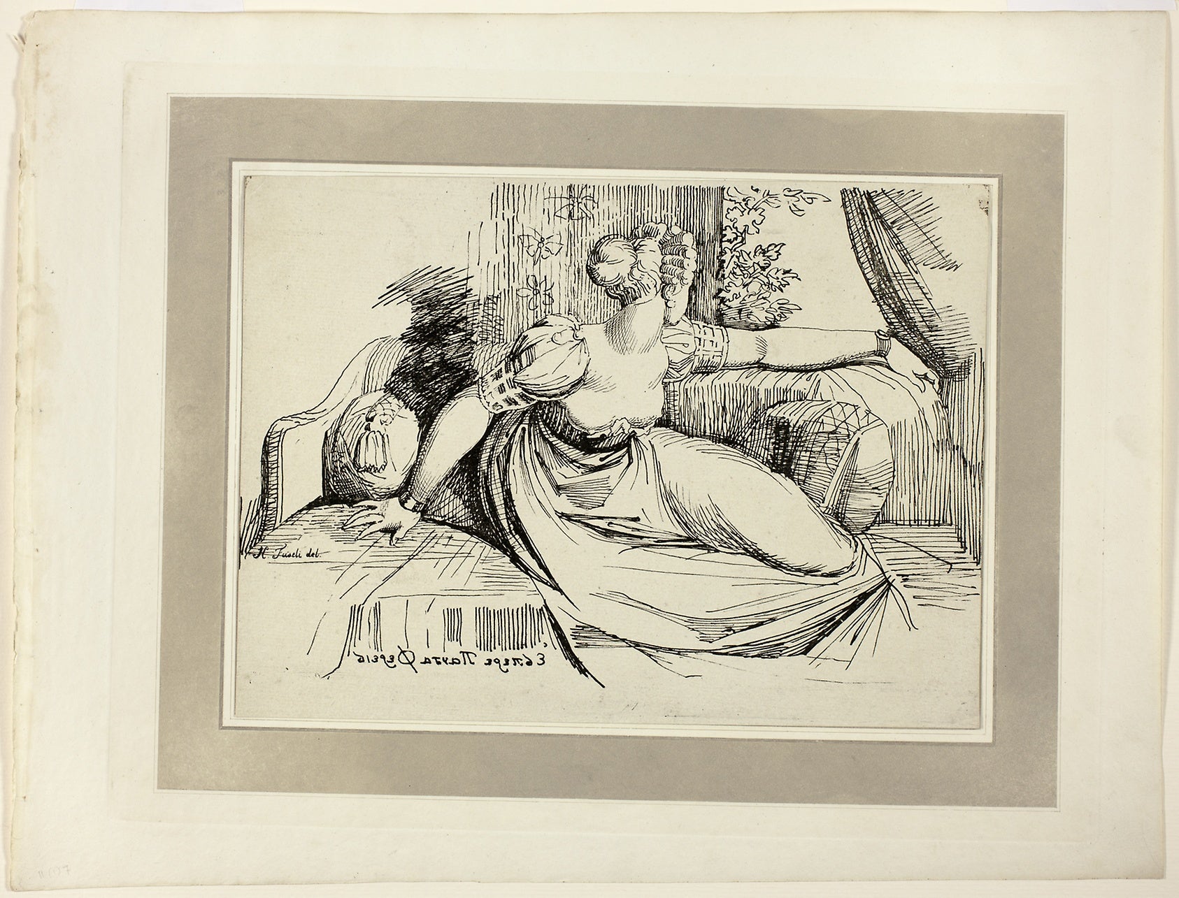 A Woman Sitting: the Window (“Evening Thou Bringest All”), from the first issue of Specimens of Polyautography: Henry Fuseli (Swiss, active in England, 1741-1825),16x12"(A3) Poster