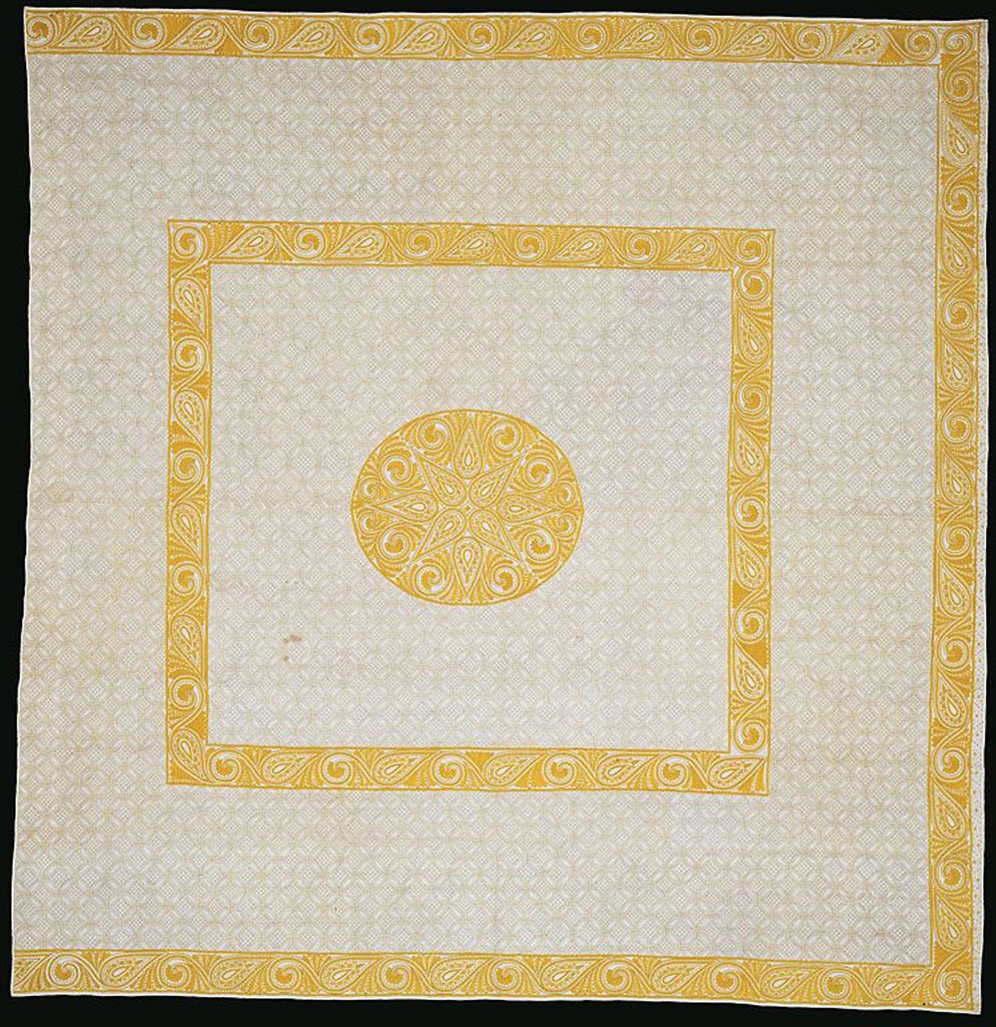 Bedcover -  Made -  the great-great grandmother, Jane Bolas Vaughan, or great-great-great grandmother, Elizabeth Ottiwell Vaughan, of Edward Goldisborough Chambre Vaughan, 1834–1914,  Poster Print Wall Art