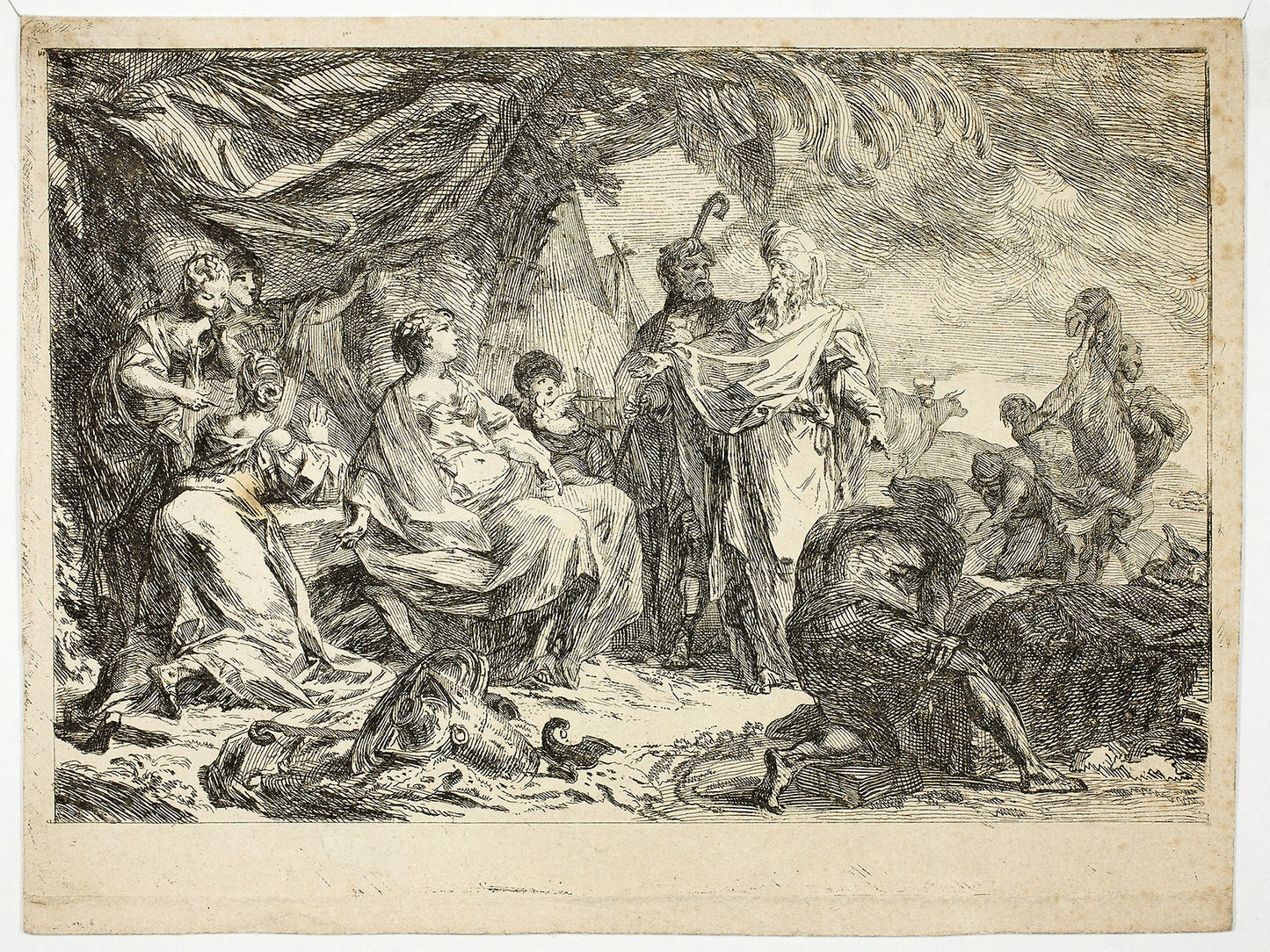 Laban Searching for his Household Gods -  Gabriel Jacques de Saint-Aubin,  Poster Print Wall Art