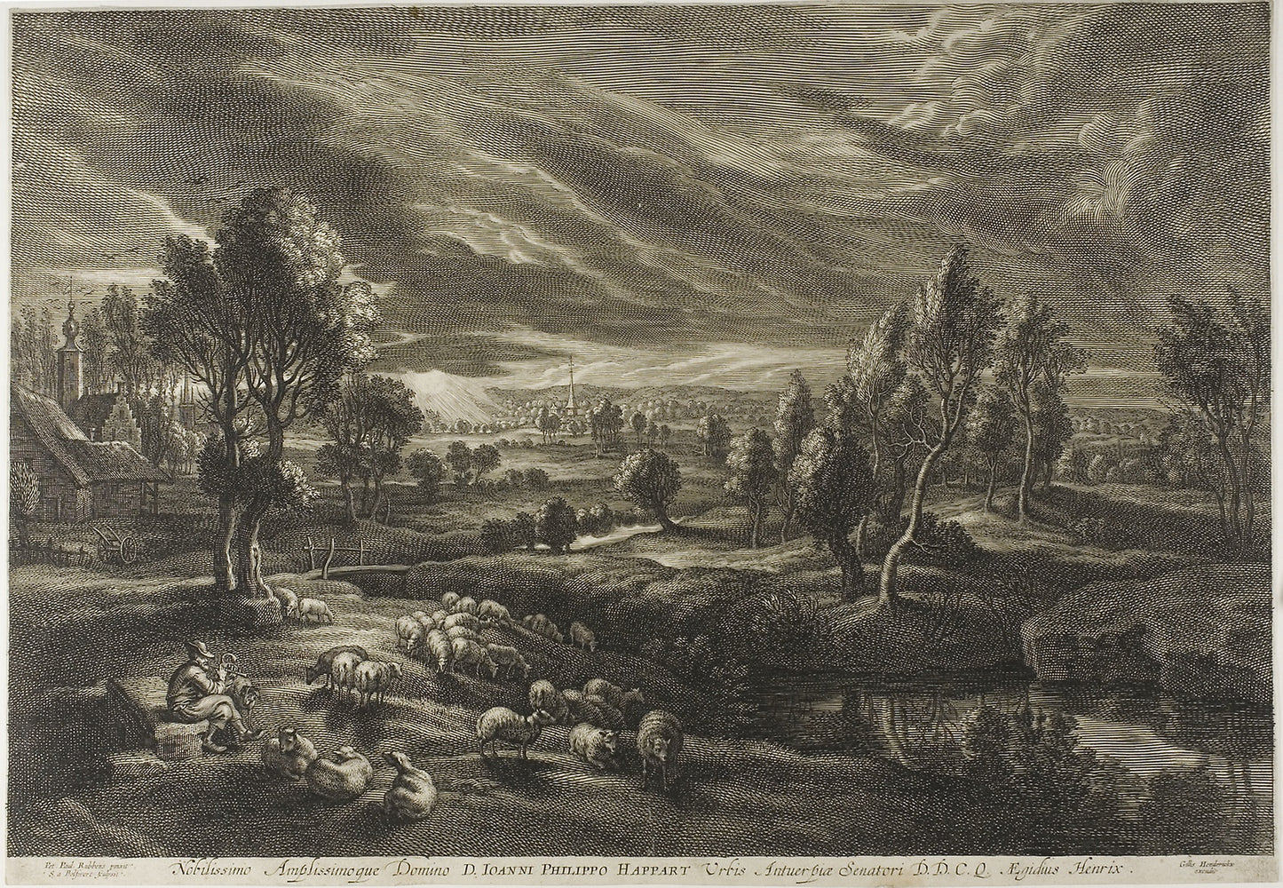 Landscape with Sheep, from The Small Landscapes -  Schelte Adamsz. Bolswert (Dutch, active in Flanders, c. 1586–1659),  Poster Print Wall Art