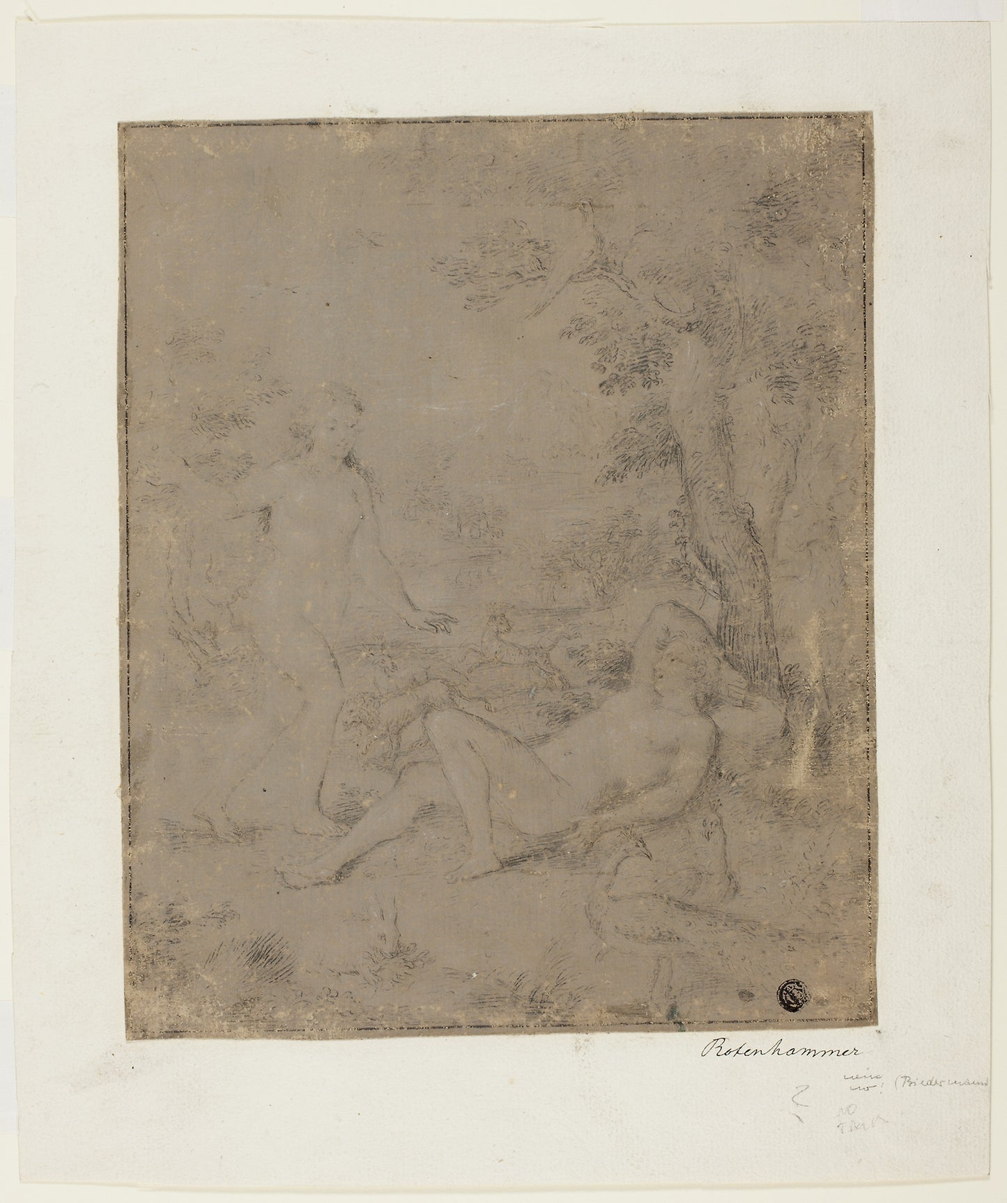 Adam and Eve -  Possibly Hans Rottenhammer ,  Poster Print Wall Art