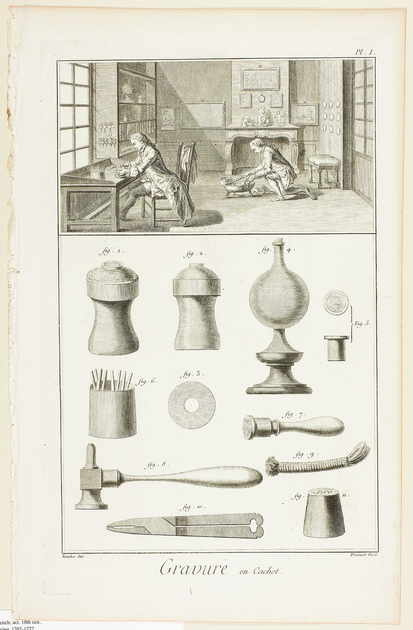Seal Engraving, from Encyclopédie -  Benoît-Louis Prévost (French, c. 1735-1809),  Poster Print Wall Art