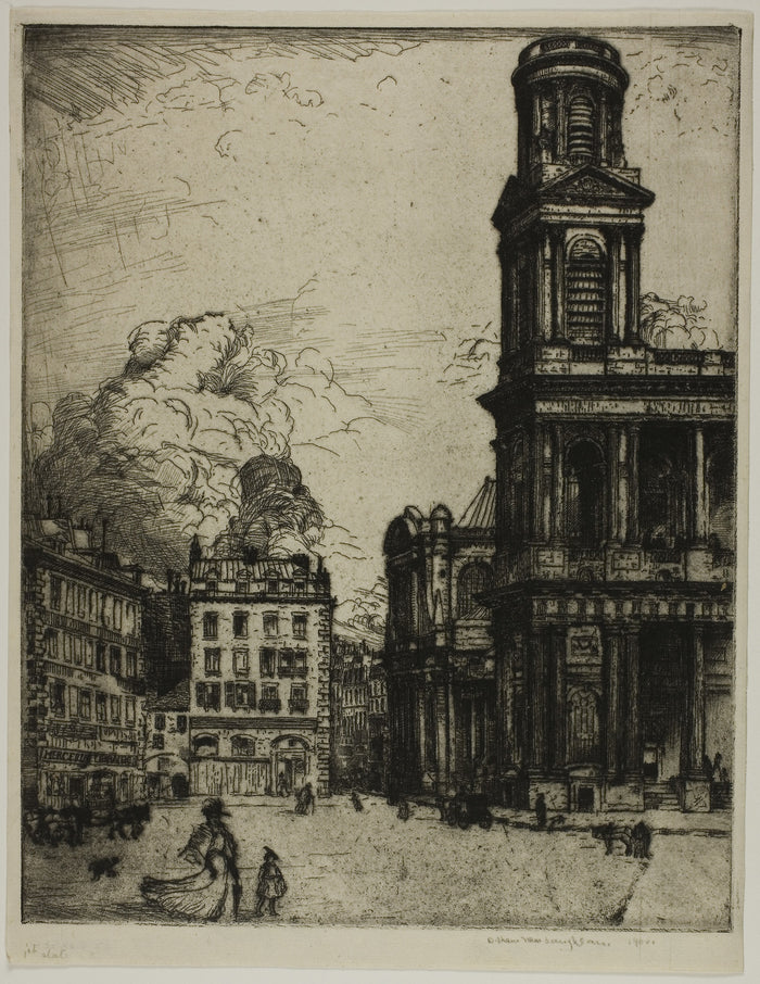 Saint Sulpice, Paris: La Grande Tour: Donald Shaw MacLaughlan,16x12