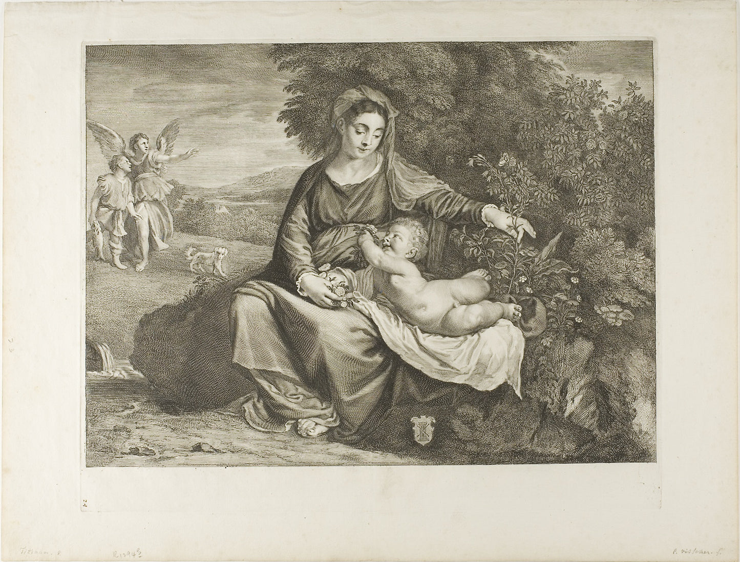 Madonna and Child -  Cornelis Visscher (Dutch, c. 1629-1658),  Poster Print Wall Art
