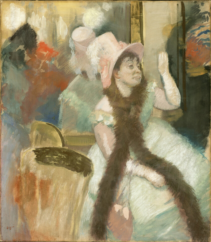 Portrait after a Costume Ball (Portrait of Madame Dietz-Monnin) by  Edgar Degas, 23x16