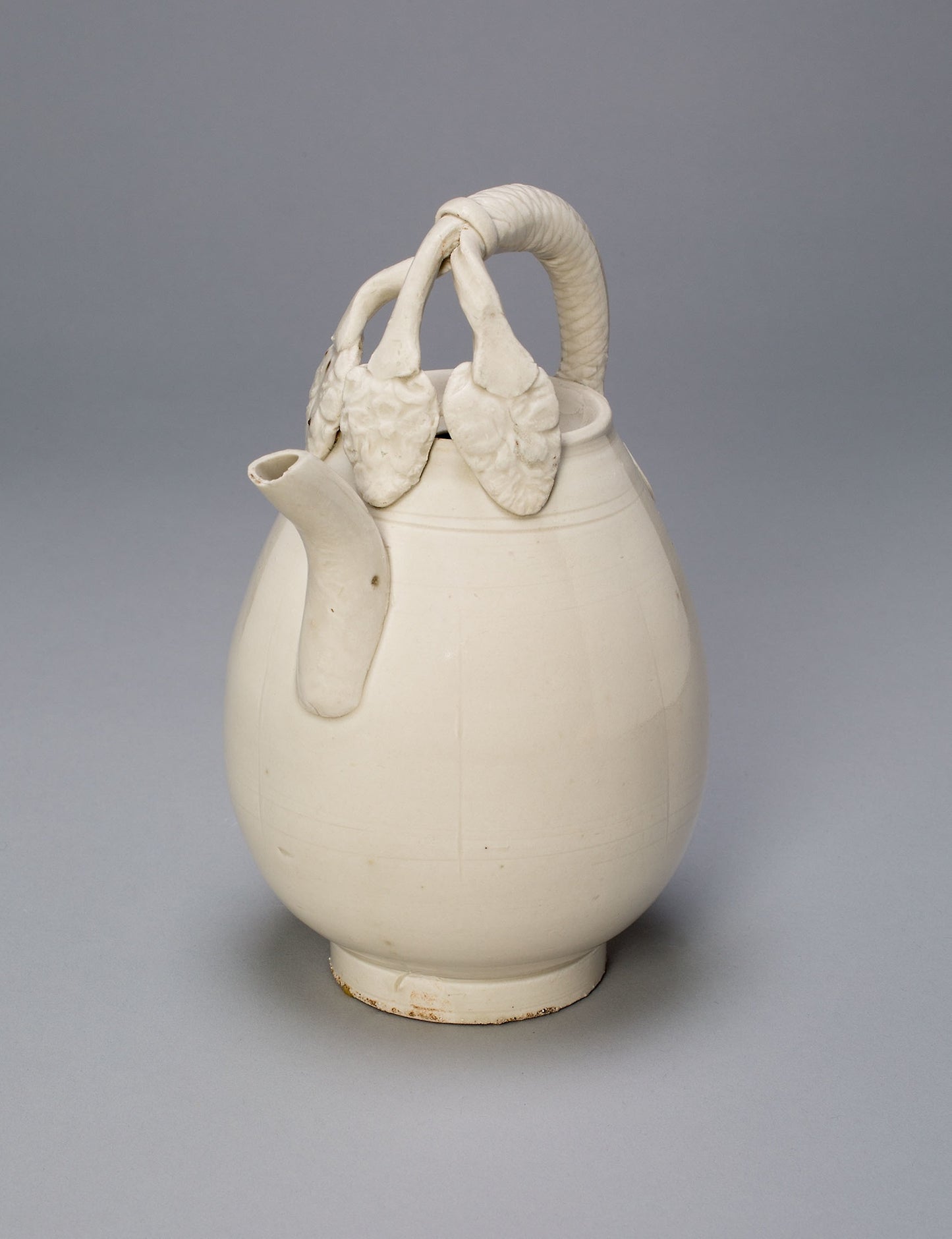 Melon-Shaped Ewer with Triple-Strand Handle and Floral Tendrils -  China,  Poster Print Wall Art