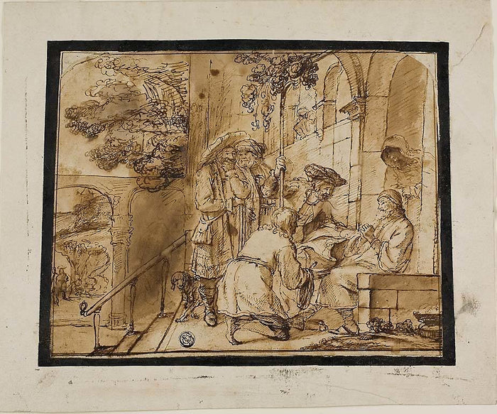 Joseph's Brothers Showing His Coat to Jacob: Jan Victors ,16x12