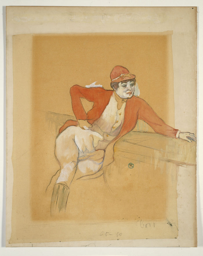 La Macarona in the Costume of a Jockey: Henri de Toulouse-Lautrec,16x12