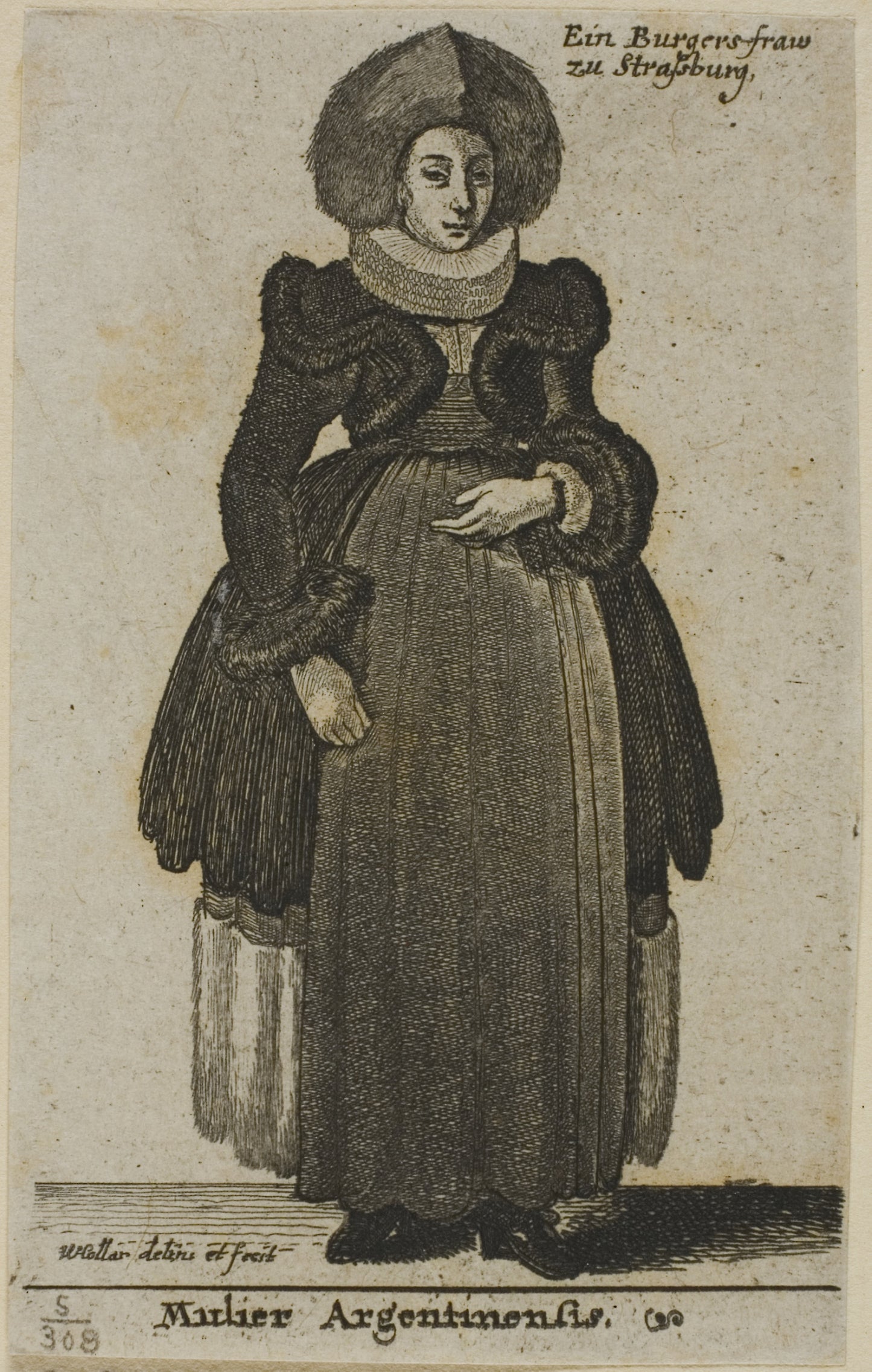 Strasbourg Woman -  Wenceslaus Hollar,  Poster Print Wall Art