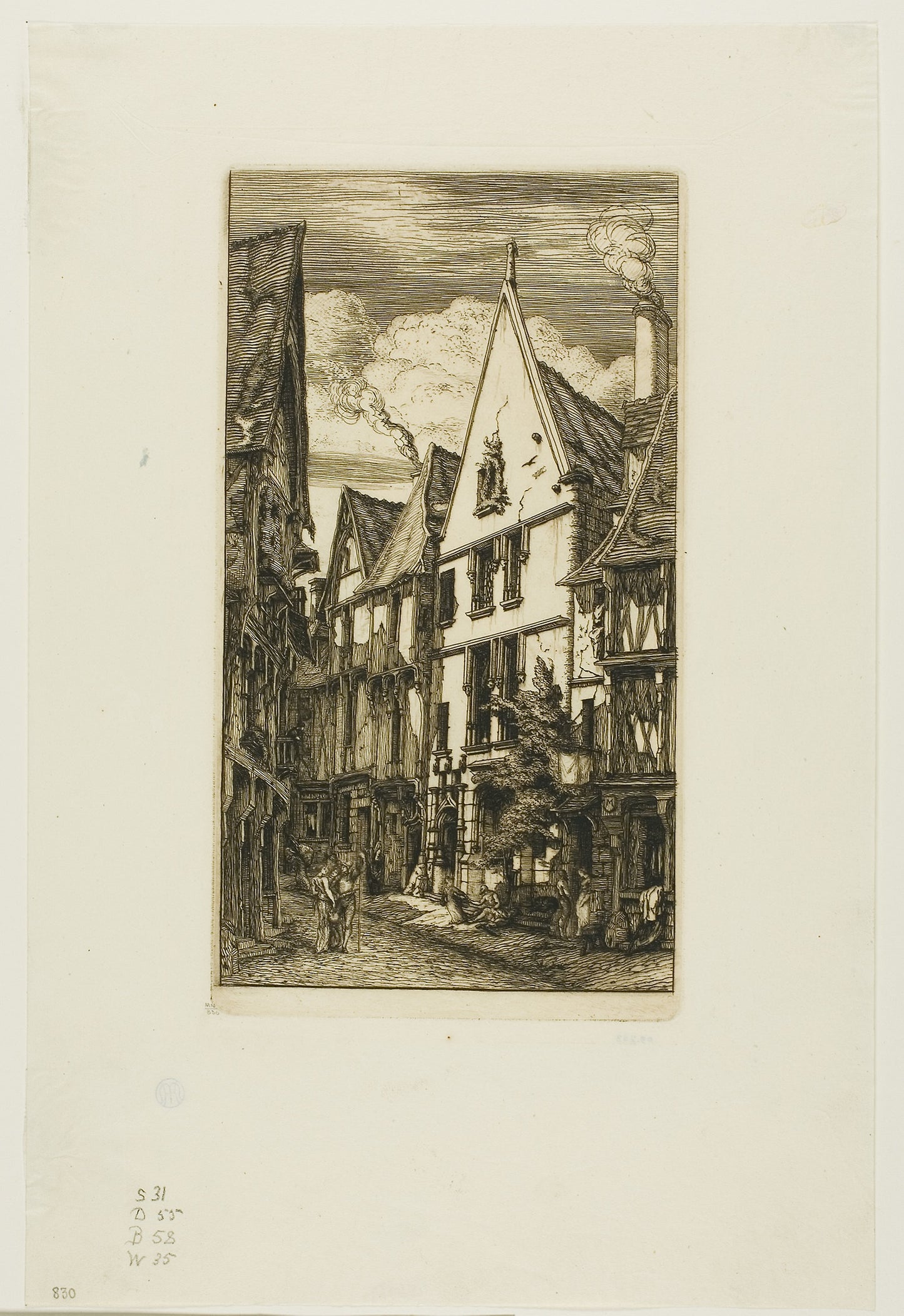 Rue des Toiles, Bourges -  Charles Meryon,  Poster Print Wall Art