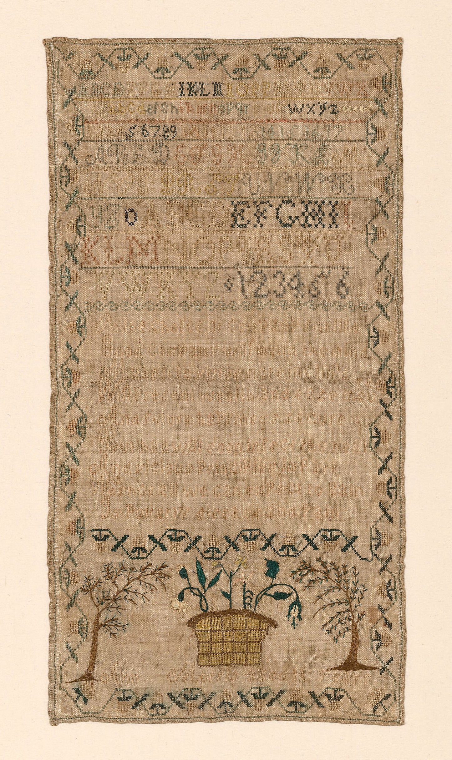 Sampler -  Ann Morris (American, active c. 19th century),  Poster Print Wall Art