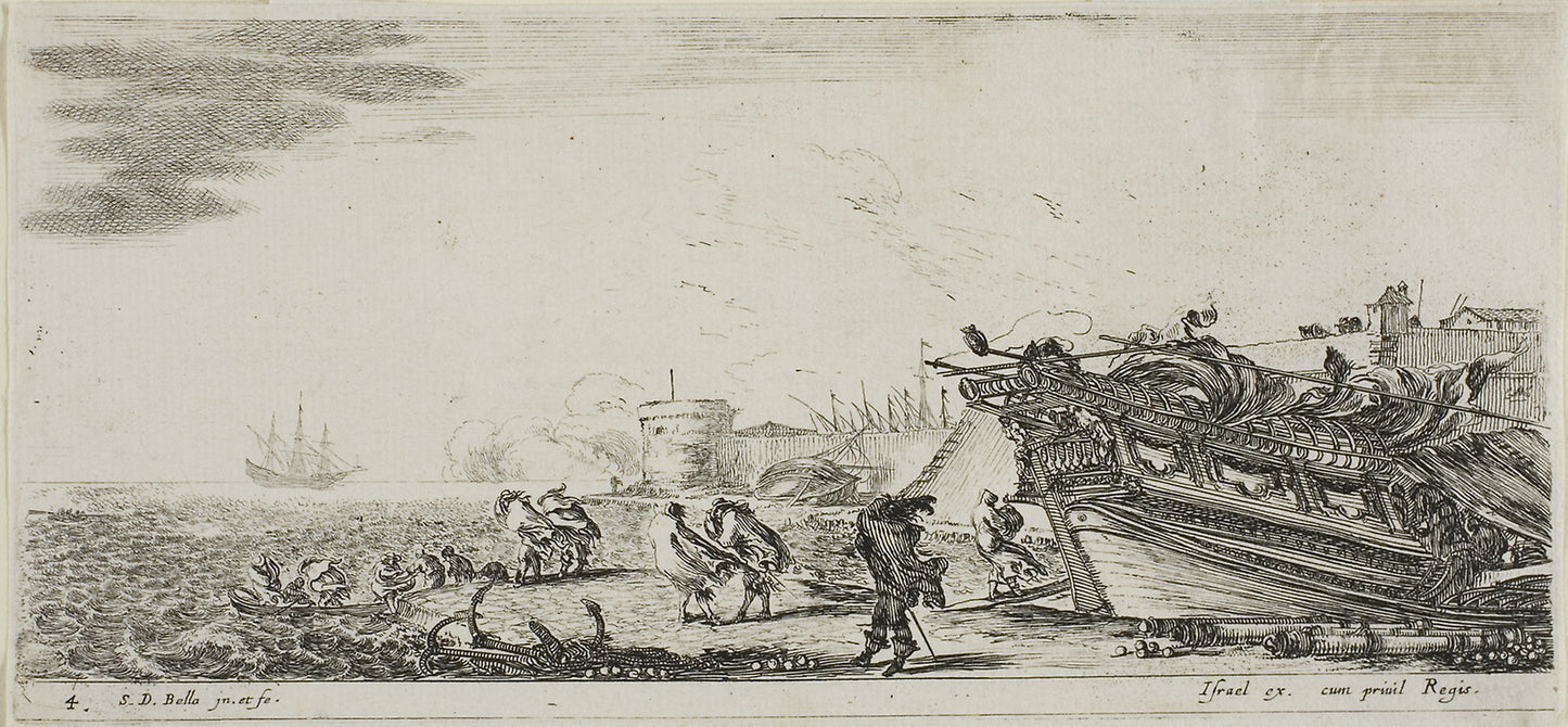 Plate Seven from Various Embarkments -  Stefano della Bella,  Poster Print Wall Art