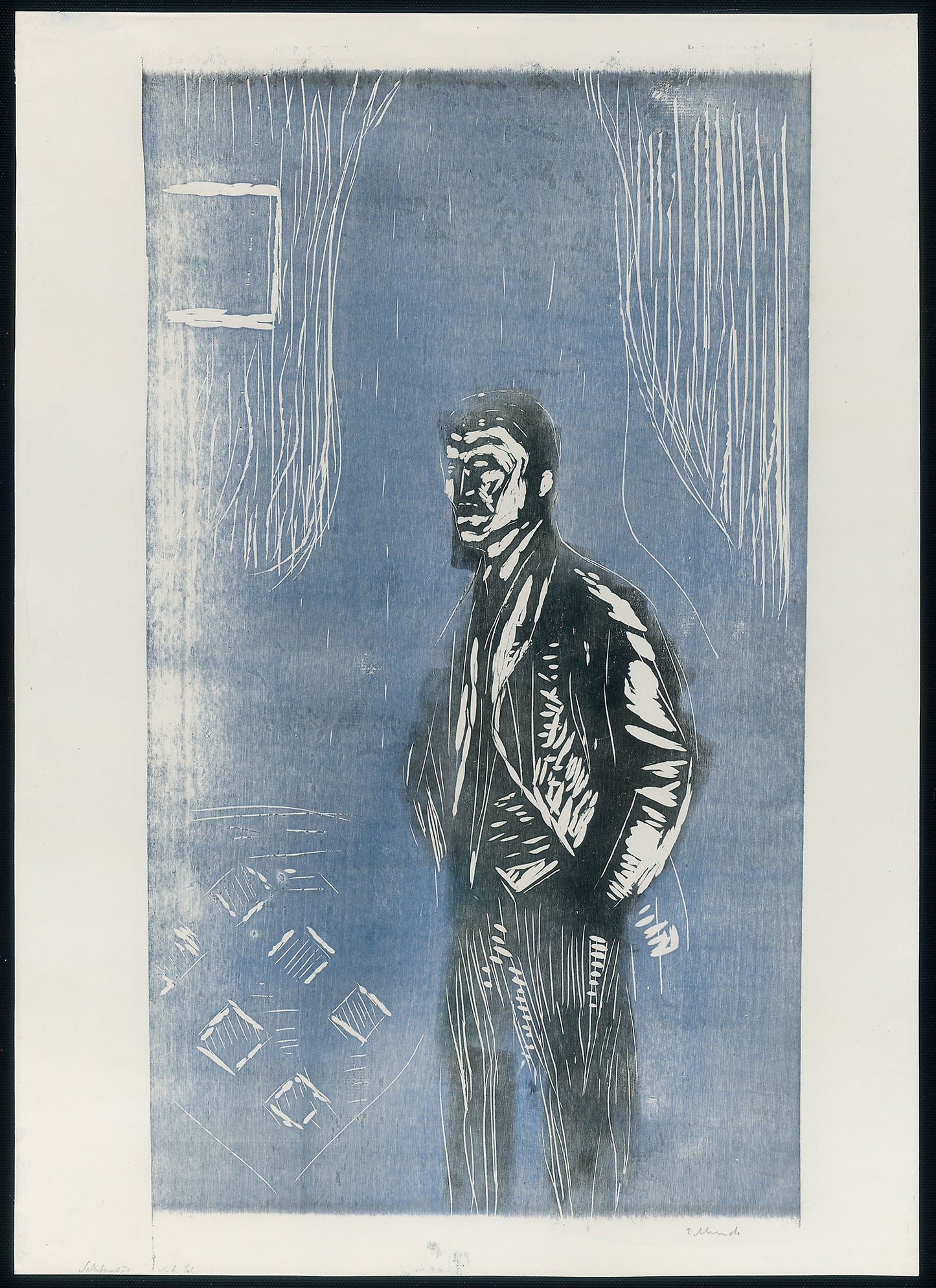 Self-Portrait in Moonlight -  Edvard Munch,  Poster Print Wall Art