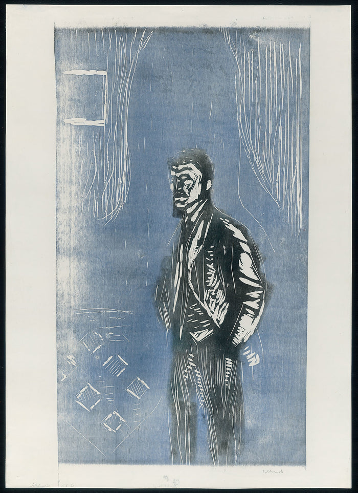 Self-Portrait in Moonlight: Edvard Munch,16x12