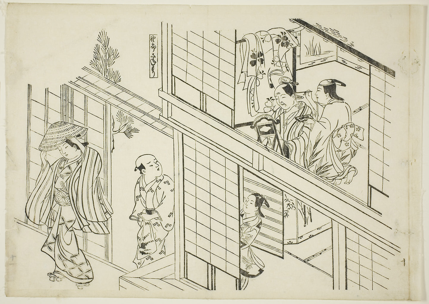 A Young Sanemori (Yaro Sanemori), no. 10 from a series of 12 prints depicting parodies of plays -  Okumura Masanobu  ,  Poster Print Wall Art