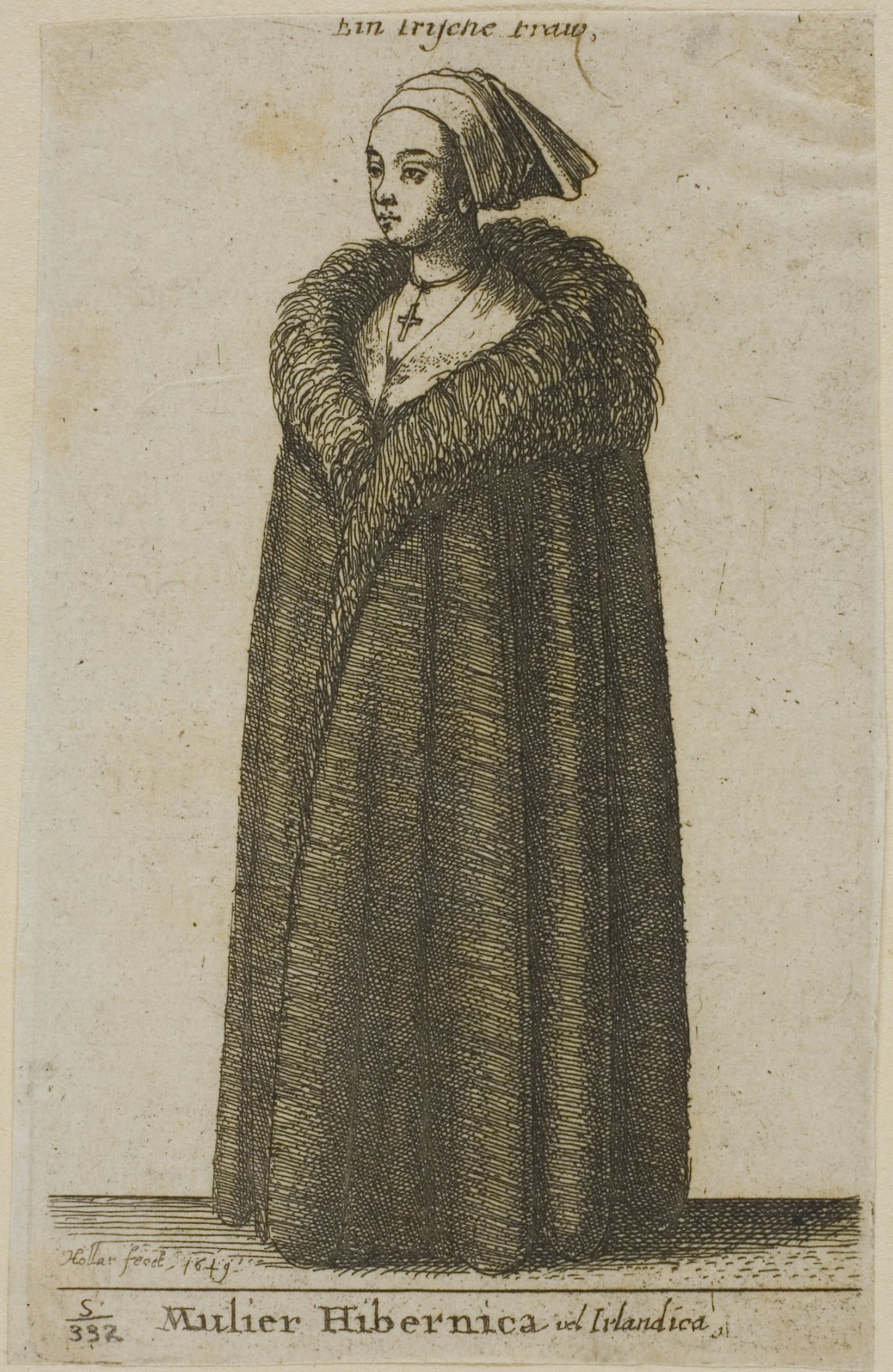 Irish Woman -  Wenceslaus Hollar,  Poster Print Wall Art