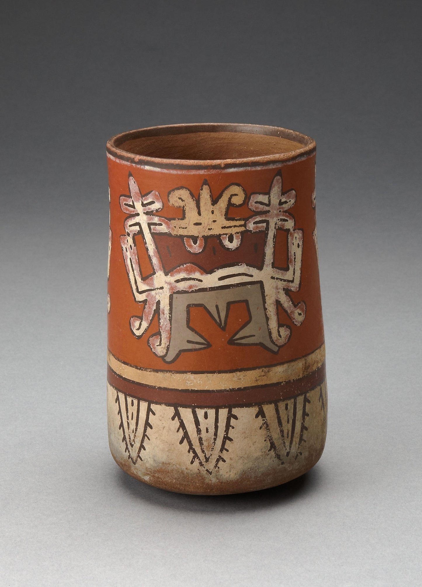 Beaker Depicting Highly Abstracted Face or Mask -  Nazca,  Poster Print Wall Art