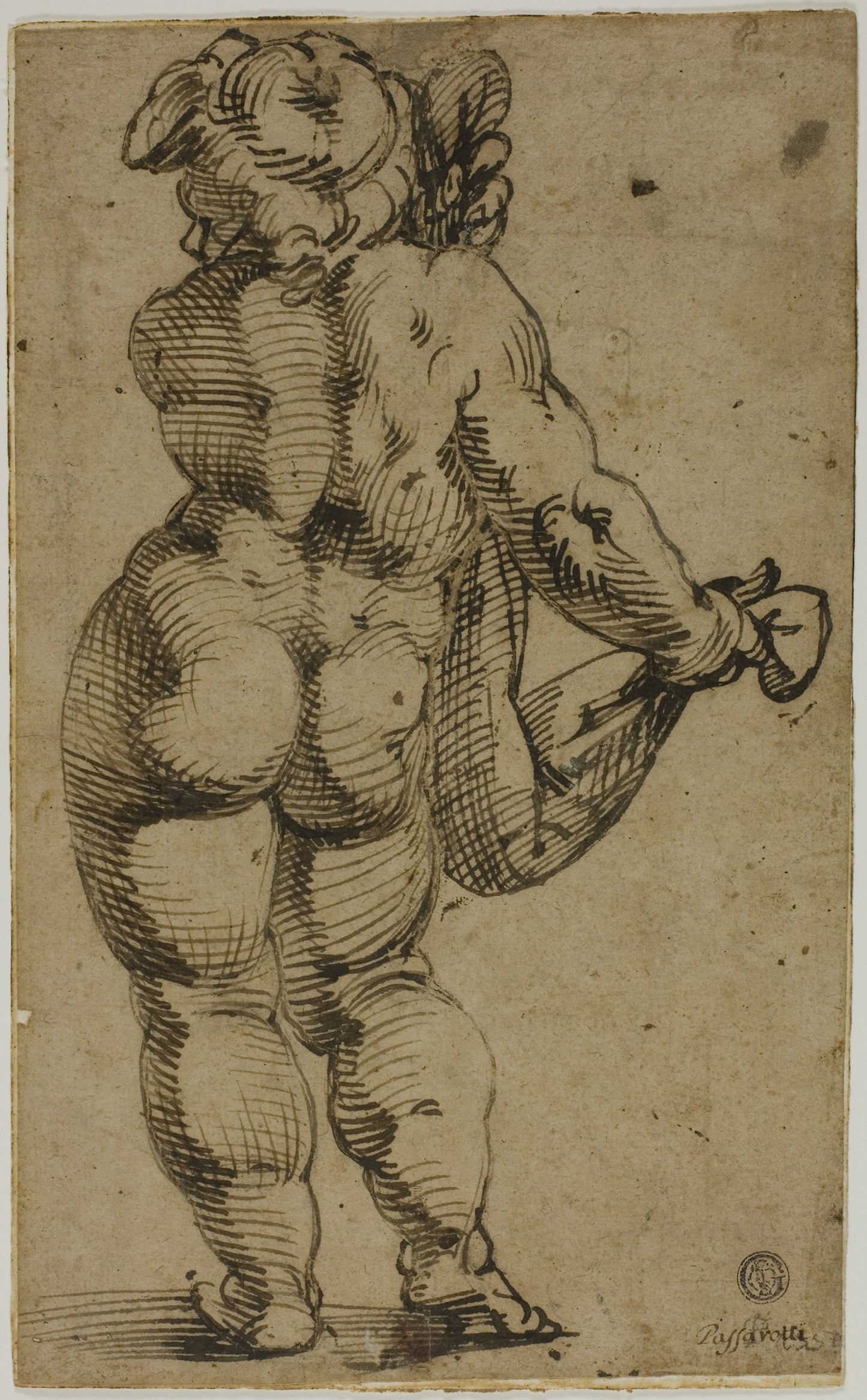 Standing Putto Seen From the Back -  Attributed to Bartolomeo Passarotti,  Poster Print Wall Art