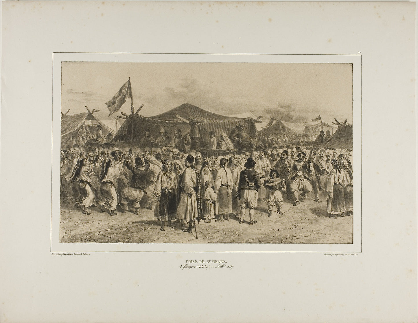 St. Pierre fair, Giourjevo, Wallachia, July 11, 1837 -  Denis Auguste Marie Raffet (French, 1804-1860),  Poster Print Wall Art