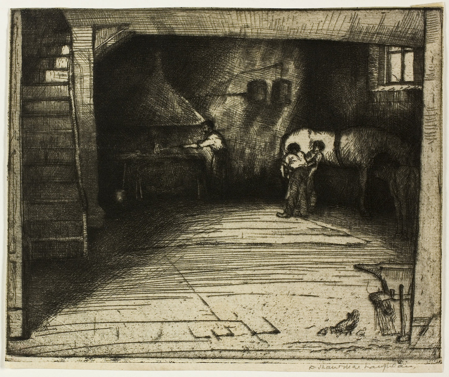 Forge with the White Horse -  Donald Shaw MacLaughlan,  Poster Print Wall Art