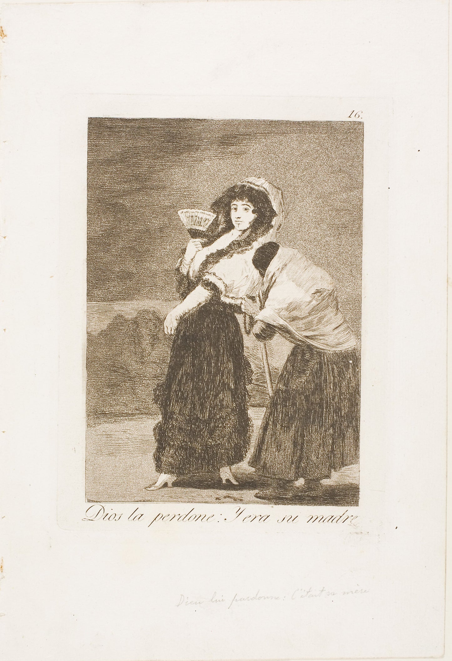 For Heaven's Sake -  and it was Her Mother, plate 16 from Los Caprichos -  Francisco José de Goya y Lucientes,  Poster Print Wall Art