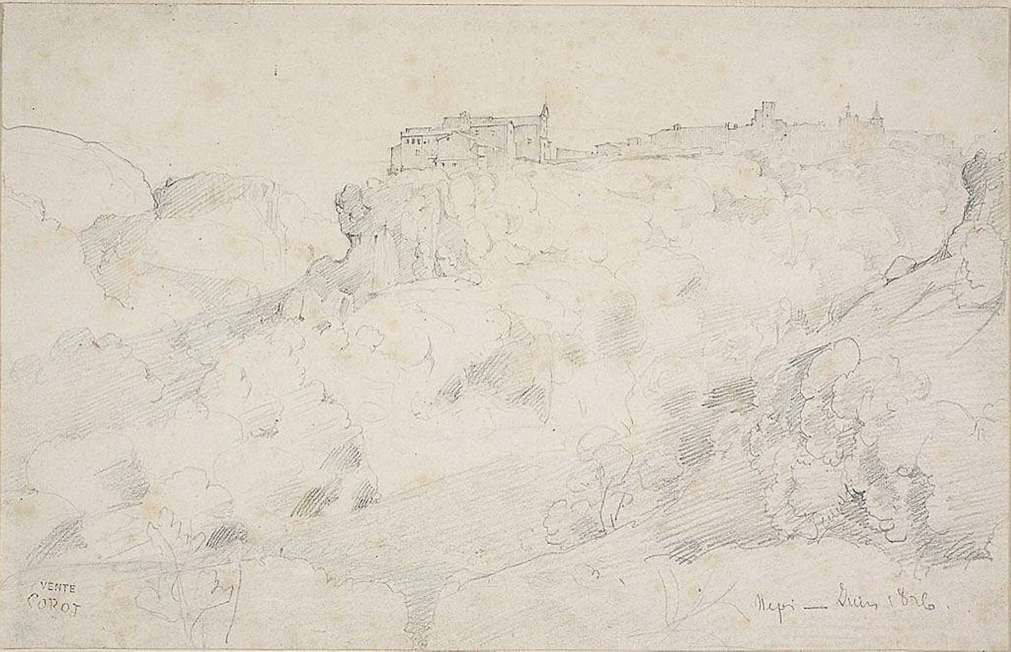 View of Nepi -  Jean-Baptiste-Camille Corot,  Poster Print Wall Art