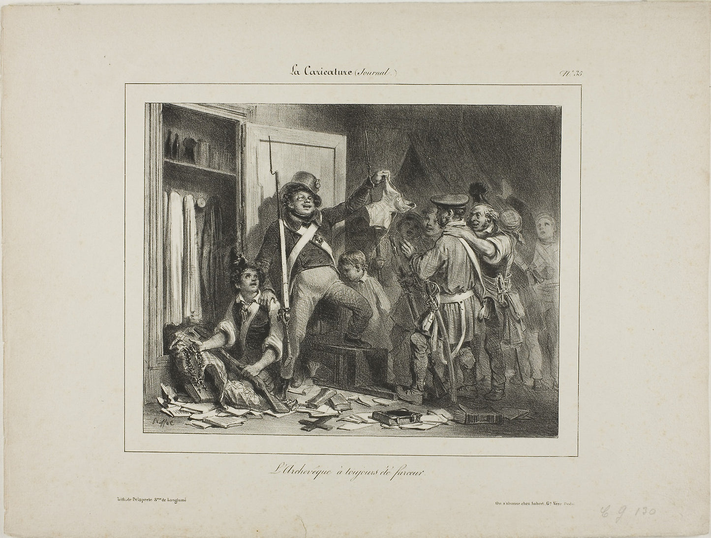 The Archbishop Was Always a Rogue -  Denis Auguste Marie Raffet (French, 1804-1860),  Poster Print Wall Art