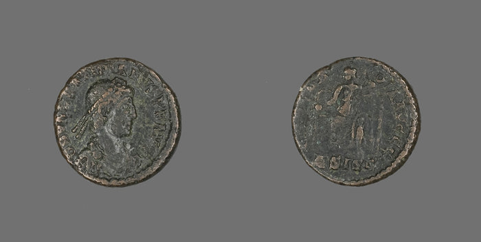 Coin Portraying Emperor Valentinian II: Roman,16x12