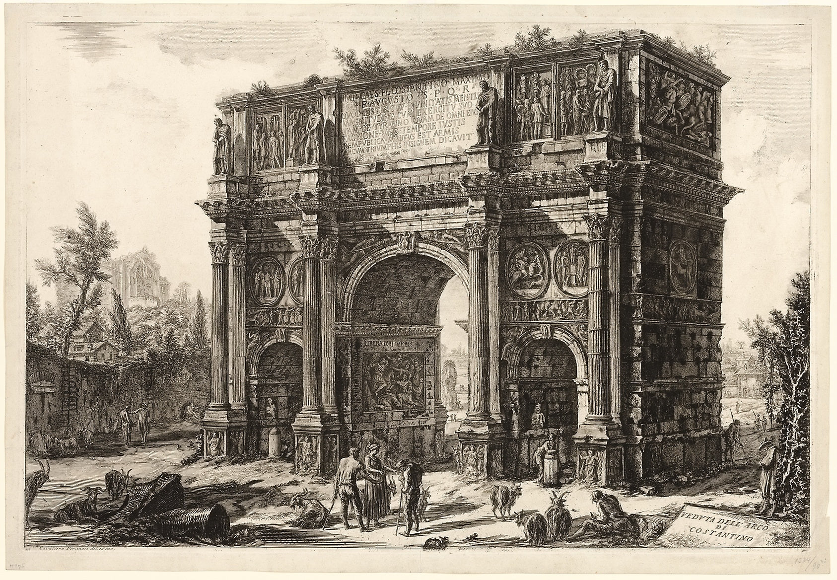 View of the Arch of Constantine, from Views of Rome: Giovanni Battista Piranesi (Italian, 1720-1778),16x12"(A3) Poster