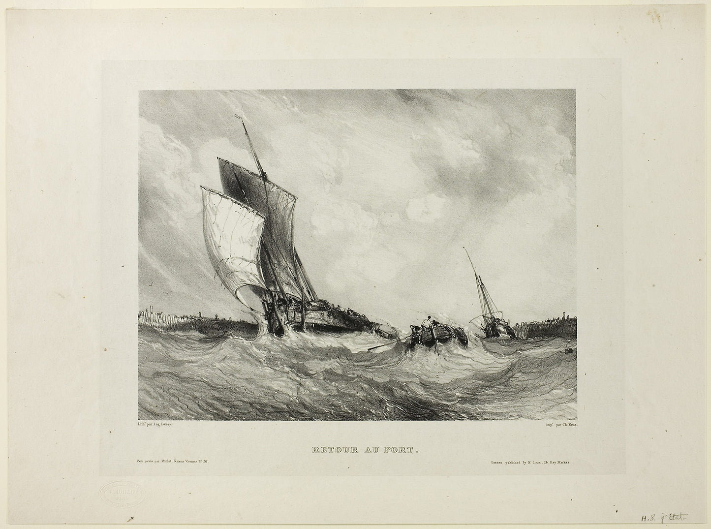 Return to Port, plate two from Six Marines -  Eugène Isabey (French, 1803-1886),  Poster Print Wall Art