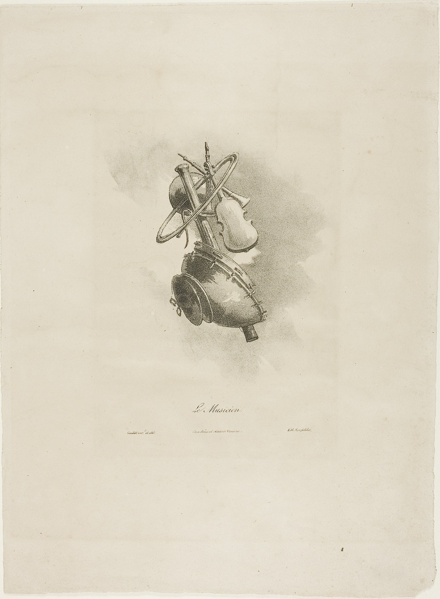 The Musician, from Arts et Métiers -  Bernard Gaillot (French, 1780-1847),  Poster Print Wall Art