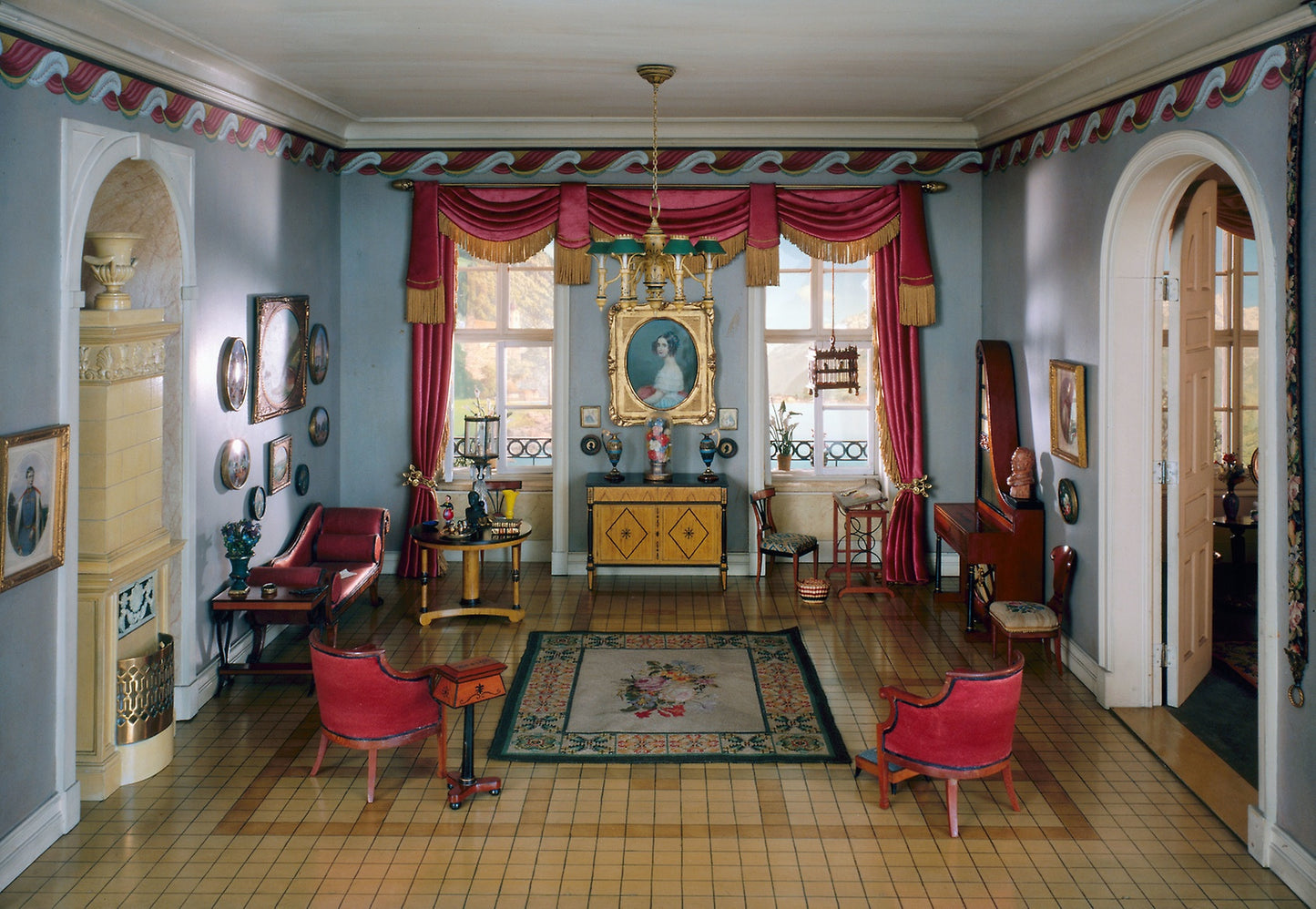 E-28 -  German Sitting Room of the Biedermeier Period, 1815-50 -  Mrs. James Ward Thorne,  Poster Print Wall Art