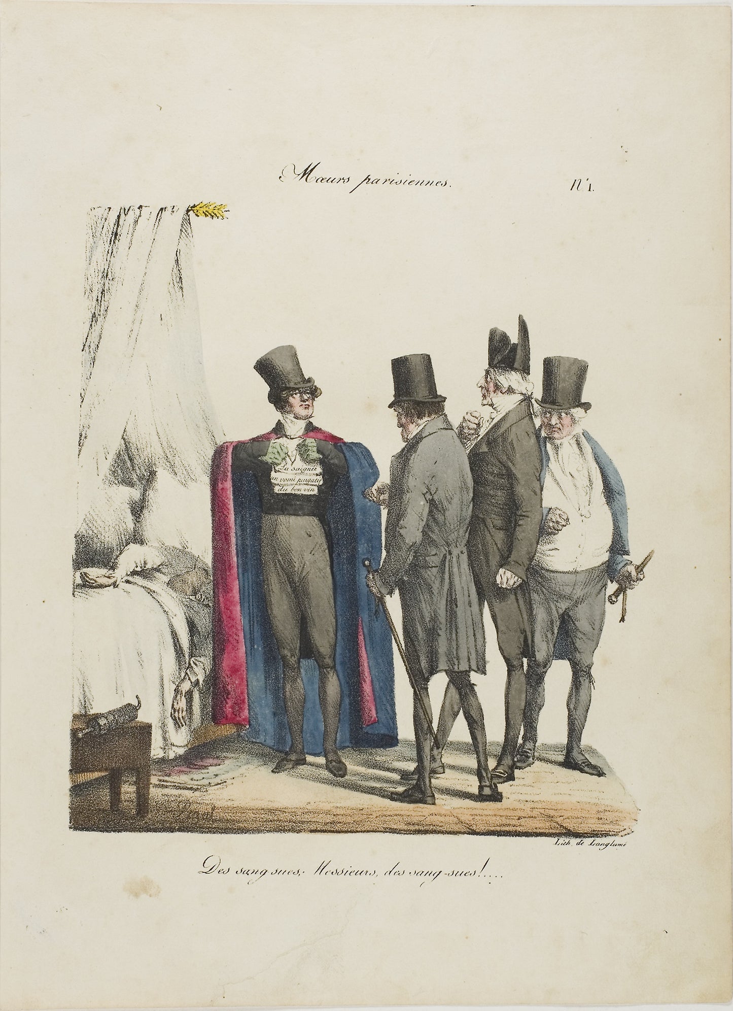 The Leeches, Messieurs, the Leeches! -  Edmé Jean Pigal (French, 1798-1872),  Poster Print Wall Art